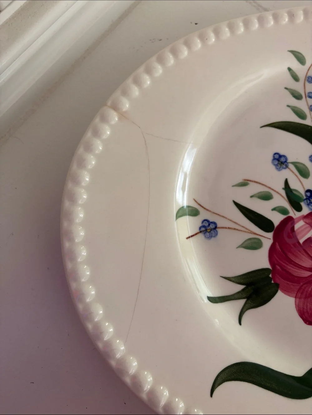 Vintage Blue Ridge Southern Pottery Platter in the Bluebell Bouquet Pattern